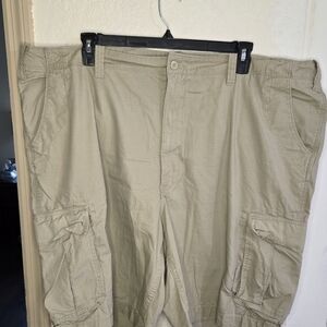 Roundtree & Yorke Cargo Shorts Casual Khaki Beige Size 48w